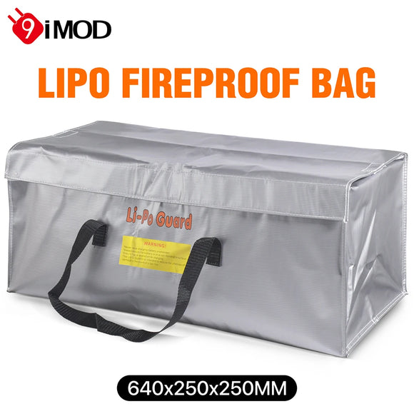 9IMOD Lipo Guard Safety Bag Fireproof Explosion-Proof Portable Lipo Safety Bag 640*250*250mm for RC FPV Racing Drone Car Battery