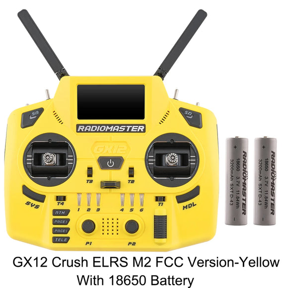 Radiomaster GX12 Crush 1000HZ 3D Digital CNC Hall Gimbal Dual Band Antenna emini XROSSBAND EXpressLRS Radio Controller