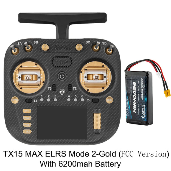 Radiomaster TX15 Max 3.5inch IPS Touchscreen Radio Controller ExpressLRS With AG02 CNC Hall Gimbal Built-in Gyro Microphone