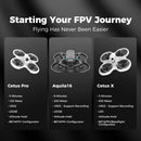 BETAFPV Kit FPV Aquila16 ELRS 2.4G LiteRadio 2 SE VR03 Gafas FPV Aquila 16 25-350mW VTX 1102 18000KV Motor sin escobillas-2
