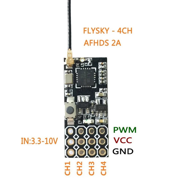 FS2A 4CH AFHDS 2A Mini Compatible Receiver PWM Output for Flysky i6 i6X i6S / FS-i6 FS-i6X FS-i6S Transmitter