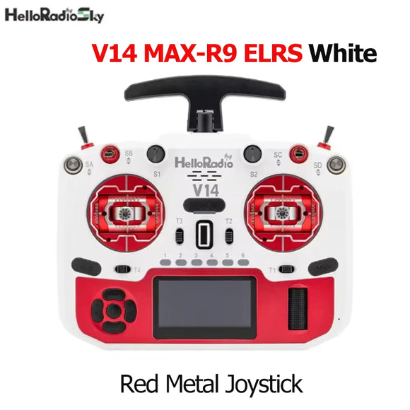 HelloRadio V14 MAX R9 PRO ELRS 2.4GHz Left-Handed Open-Source FPV Drone Transmitter with Metal Gimbals & Multiple Color Choices