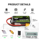 OVONIC 11.1V 35C 2200mAh Lipo Battery For RC Helicopter Quadcopter FPV Racing Drone Parts 3S Battery With XT60 Plug