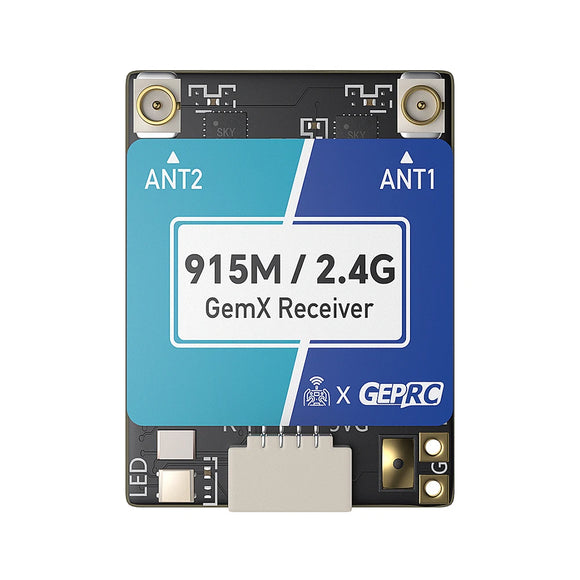 GEPRC ELRS 915M / 2.4G GemX Gemini Receiver 25-1000Hz Refresh Rate Voltage 5V Return Power 100mw Antenna for RC FPV Drone Parts