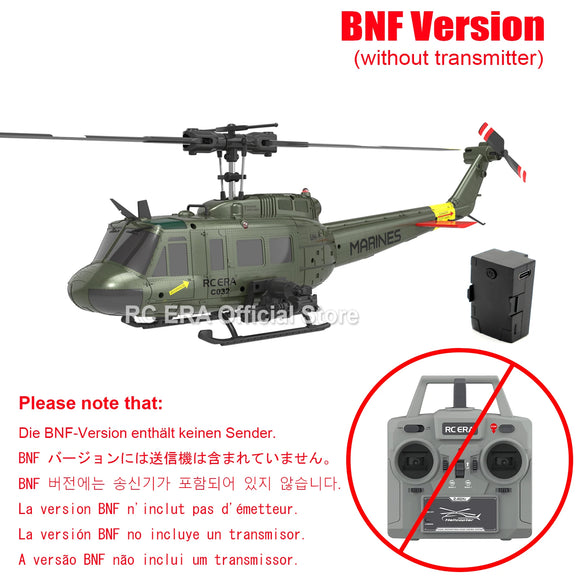RC ERA C032 UH1 Huey Weathered Marine 6ch RC Helicopter with Optical Flow TOF Auto Stabilized Remote Control Hobby Toys for Boy