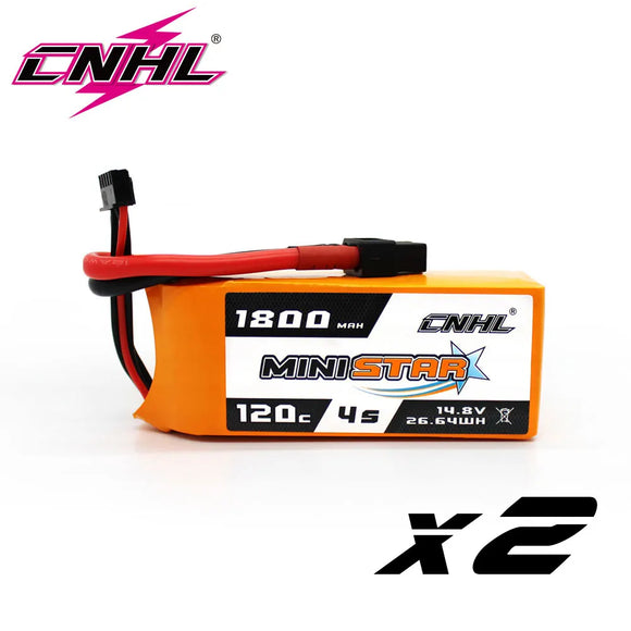2PCS CNHL 4S 14.8V Lipo Battery 1300mAh 1500mAh 1800mAh 120C Ministar Series With XT60 Plug For RC FPV Drone Quadcopter Airplane