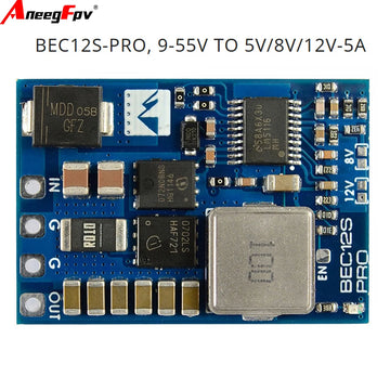 MATEK BEC12S-PRO 9-55V TO 5V/8V/12V-5A Voltage Regulator BEC Power Module Overcurrent Protection Self-recovery for RC FPV Drone