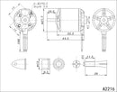 Future Flight A2216 880kv 1250kv 1400kv 2400kv 2-3S Angel sorozatú kefe nélküli motor, merevszárnyú, kefe nélküli motor, távirányítós repülőgép alkatrészek-6