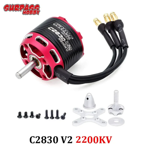 Moteur Brushless Outrunner Surpass Hobby C2822 2826 2830 2834 2838 V2 pour Quadricoptère Drone Avion Planeur Aile Fixe RC