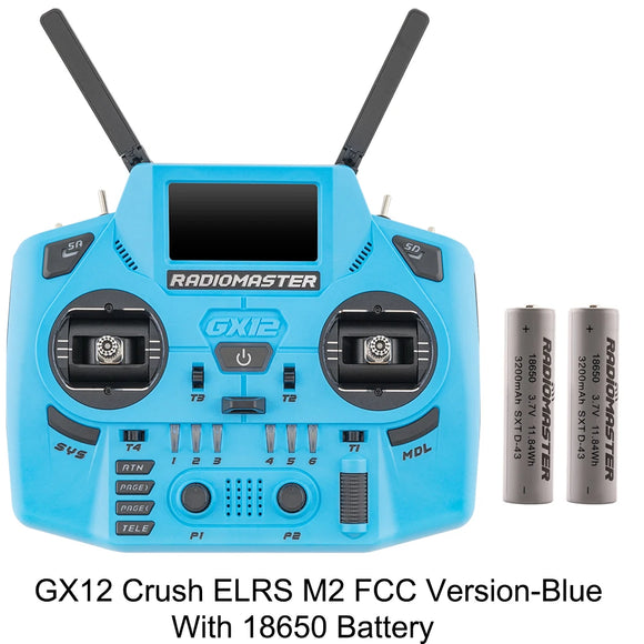 Radiomaster GX12 Crush 1000HZ 3D Digital CNC Hall Gimbal Dual Band Antenna emini XROSSBAND EXpressLRS Radio Controller