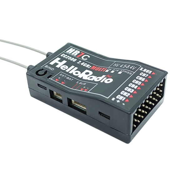 HelloRadio HR7C PWM 8CH Receiver CC2500 Chip Compatible D8 D16 SFHSS Fixed Wing Aircraft Model Remote Control Drone Airplane