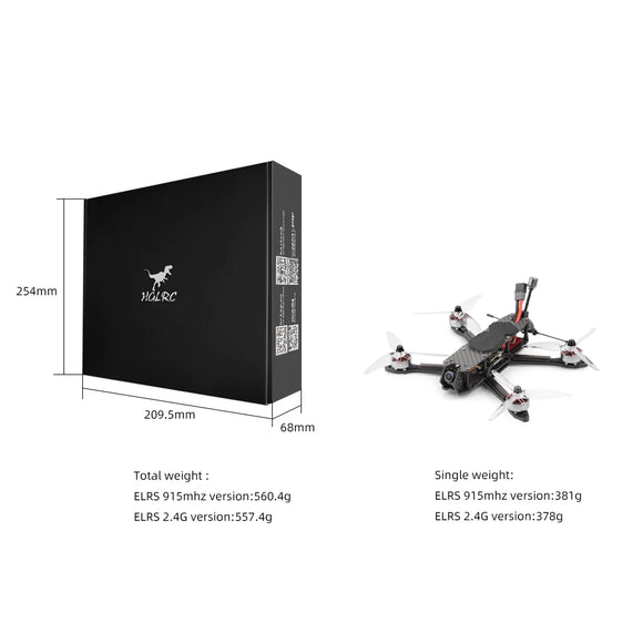HGLRC MY5 5inch FPV Freestyle Analog Drone Quadcopter - F405 60A 5.8G 1.6W VTX Caddx Cam 2306.5 1900KV 6S LiPo