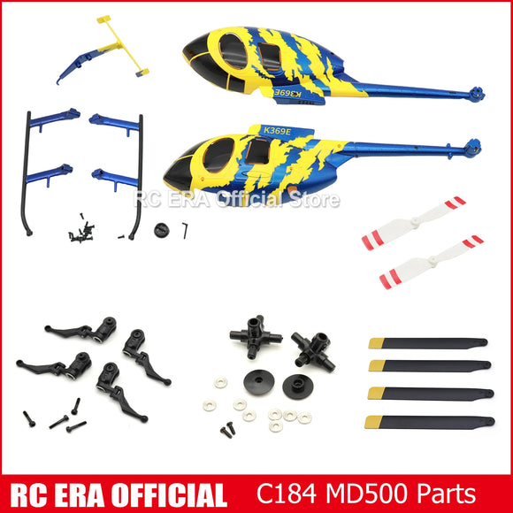 RC ERA Original Spare Parts for C184 Mini MD500 Gyro Stabilized RC Helicopter Main Blade Grip Rotor Head Landing Skid Main Gear