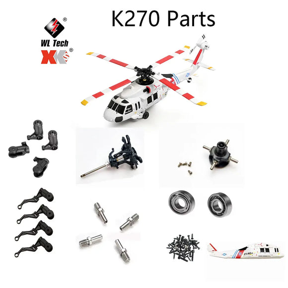 Spare Parts List For Wltoys XK K270 RC Helicopter Main Blade Gear Tail Motor Rotor Head Servo Swashplate Body Shell Reciever image 1