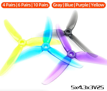 4/6/10Pairs HQProp 5X4.3X3V2S 5043 V2 Propeller 3-Blade PC Props CW CCW For RC FPV Racing Freestyle 5inch Drone Quadcopter