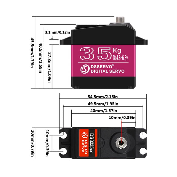 1X wasserdichtes Servo 20 kg 25 kg 30 kg 35 kg 40 kg Hochgeschwindigkeitsservo Metallgetriebe Digital Servo RC Baja Servo für 1/8 1/10 RC-Autos