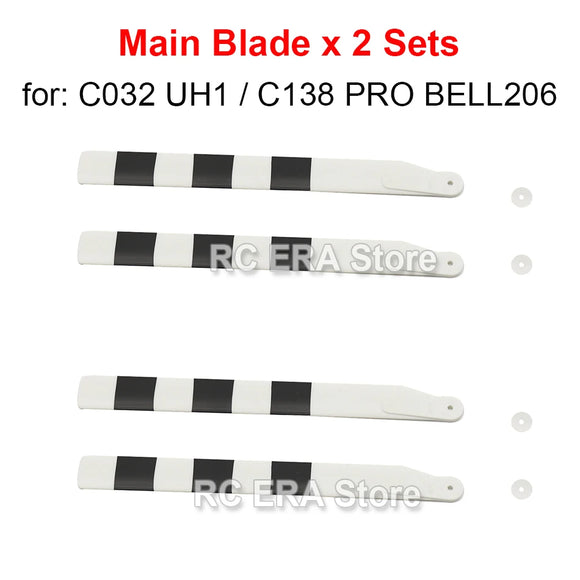 2 Sets RC ERA Main Rotor Blades for C032 UH1 Huey C138 Pro Bell206 C184 MD500 C186 C187 C189 C190 RC Helicopter Parts image 3