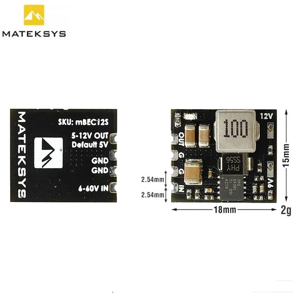 MATEK Mateksys MICRO BEC 6-60V TO 5V/9V/12V-ADJ Step-Down Regulator Module For RC Model Airplane Helicopter FPV Racing Drone