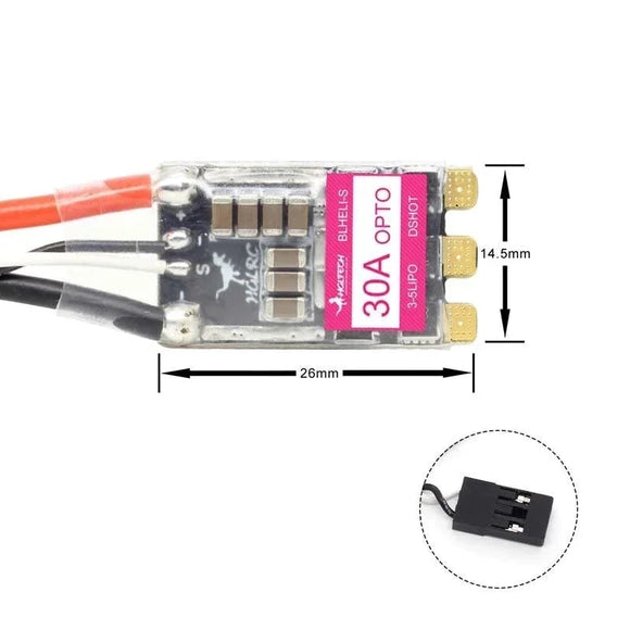 HGLRC 30A 30AMP 3-5S BLHELIS 16.5 BB2 DSHOT600 Brushless ESC for RC FPV Racing Freestyle Drone