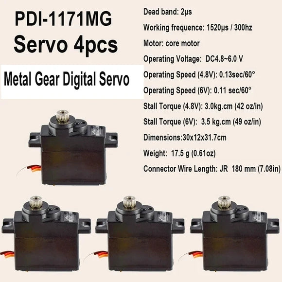 JX PS-1171MG PDI-1171MG 17 г 3,5 кг Металлические шестерни Микросервоприводы для радиоуправляемых гусеничных автомобилей, самолетов, лодок, роботов, вертолетов, дронов. Аксессуары