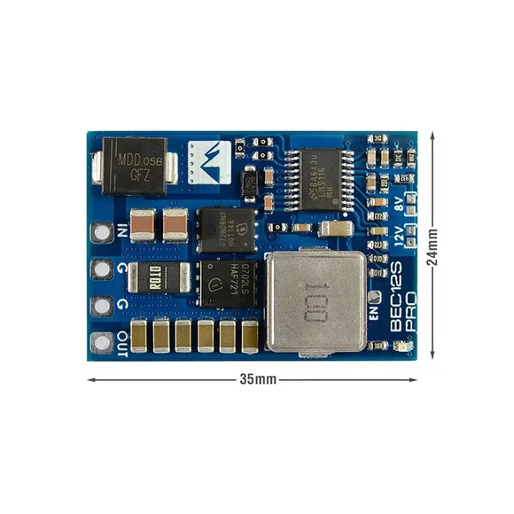 MATEK BEC12S-PRO 9-55V TO 5V/8V/12V-5A Voltage Regulator BEC Power Module Overcurrent Protection Self-recovery for RC FPV Drone