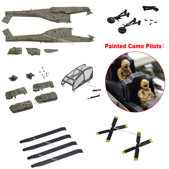 RC ERA C170 AH-64 Apache RC Helicopter Spare Parts Painted Pilots Fuselage Main Blade Grip Tail Rotor Landing Skid image 1