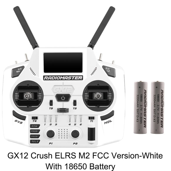 Radiomaster GX12 Crush 1000HZ 3D Digital CNC Hall Gimbal Dual Band Antenna emini XROSSBAND EXpressLRS Radio Controller