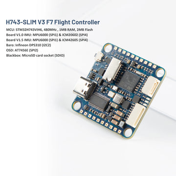 H743 SLIM V3 STM32H743VIT6 5V 2A BEC 2-8S F7 Flight Controller 30.5x30.5mm ICM20602 Baro Blackbox for FPV RC Racing Drone - 0