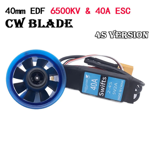 Hobbyocean 40 mm EDF 8 Blatt CCW/CW Impeller System mit 6500KV 8600KV Brushless Motor 3S/4S für RC Flugzeug Modell Jet