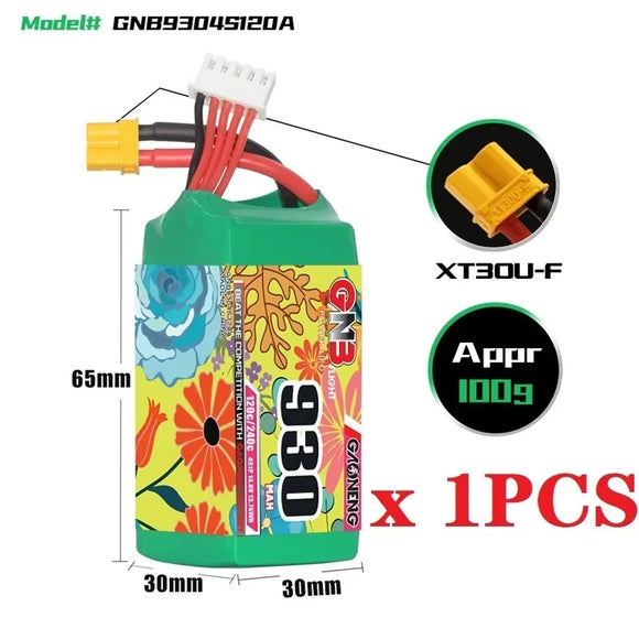 GNB 2S/3S/4S/6S 930mAh 120C/240C Lipo Battery For FPV Racing Drone RC Quadcopter Helicopter Toy Parts With XT30 Plug Battery