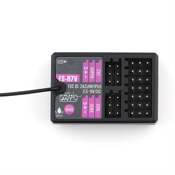 ABUO-Receiver FS-R7V 7CH 2.4G Receiver Can Be PPM/IBUS Output For Remote Control Car Boat