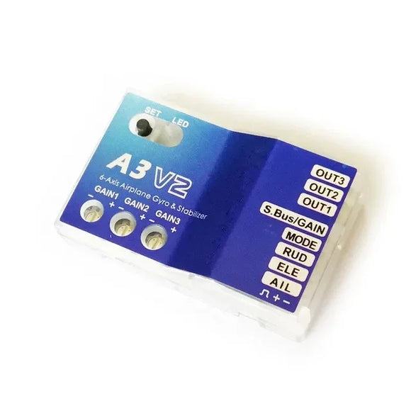 Premium 3-Axis Gyro A3 V2 Flight Stabilizer - for RC Airplane & Fixed-Wing Aircraft (High Precision Control)
