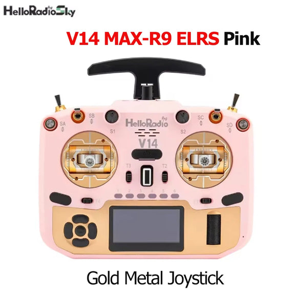 HelloRadio V14 MAX R9 PRO ELRS 2.4GHz Left-Handed Open-Source FPV Drone Transmitter with Metal Gimbals & Multiple Color Choices