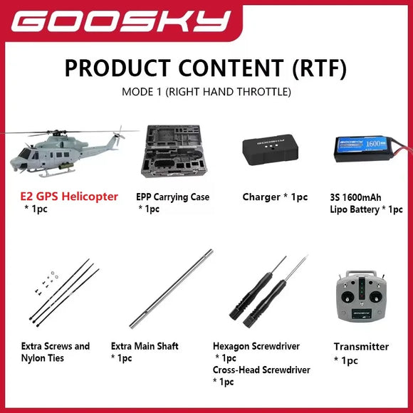 New Goosky E2 Gps 1/35 Rc Helicopter Dual Brushless Motor Tof Flight Control System Bnf/Rtf Remote Control Helicopter Toy Gift image 8