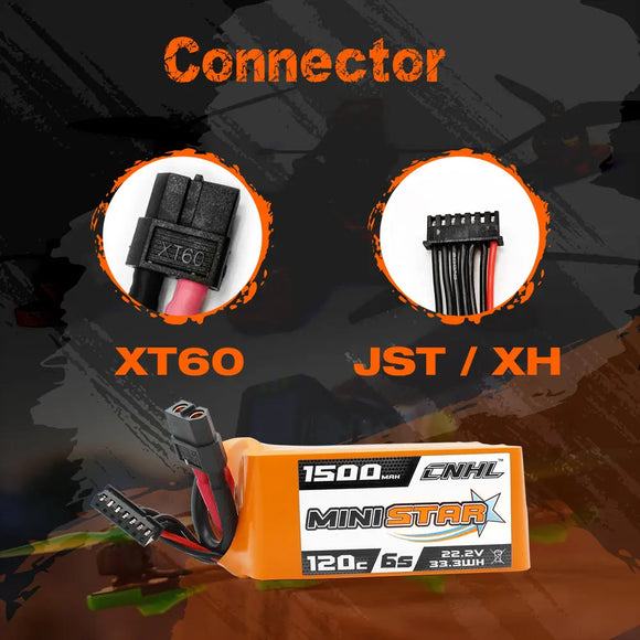 2pcs CNHL 6S 22.2V Lipo Battery 1300mAh 1500mAh 1800mAh 120C With XT60 Plug For RC FPV Drone Quadcopter Helicopter Airplane