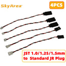 4PCS JST 1.0mm 1.25mm 1.5mm 3Pins Male Female Standard JR Servo Plug Extension Convert Cable for Mini Receiver Servo Wire Plug-1
