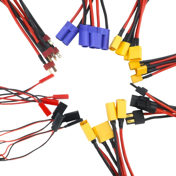 Brand New15cm Multi-Interface Charger Cable XT30/XT60/XT90/EC5/TRX/Dupont /JSTto 4mm Banana Plugs for Lipo Battery Silicone Wire
