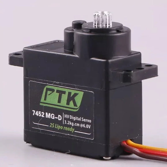 PTK 7452MG-D 12g Digital Металлический сервопривод с шестернями для радиоуправляемых вертолетов и моделей самолетов