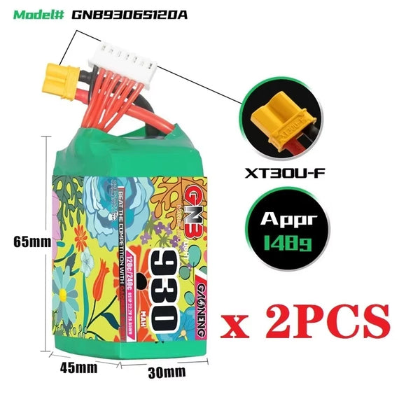 GNB 2S/3S/4S/6S 930mAh 120C/240C Lipo Battery For FPV Racing Drone RC Quadcopter Helicopter Toy Parts With XT30 Plug Battery