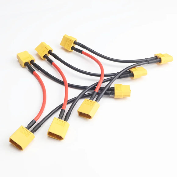 2Pcs XT60 Plug Connector Male/Female 14AWG 100mm Silicone Wire Battery Adapter Y Shape Rc Helicopter Connection Cable