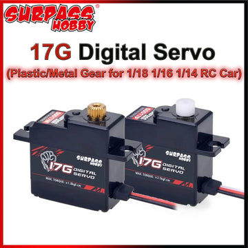 JX SURPASS HOBBY 17G Plastic / Metal Gear Mini Digital Servo for 1/18 1/16 1/14 RC Car Truck Airplane Robot D90 MN WPL SCY MJX JJRC - Servo at ZoneFPV