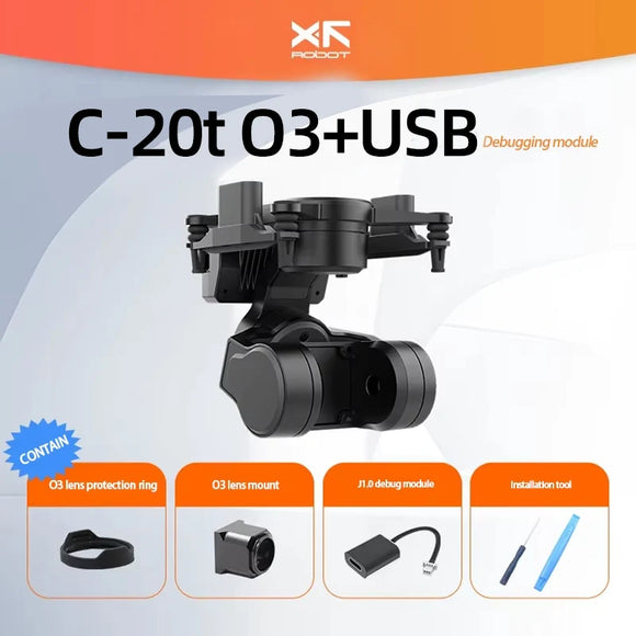 XF C-20T 3Axis Gimbal FPV Headtracker Module Increased Stability PTZ Head Tracking For O3 Air Unit FPV RC Drone Fixed Wing Car