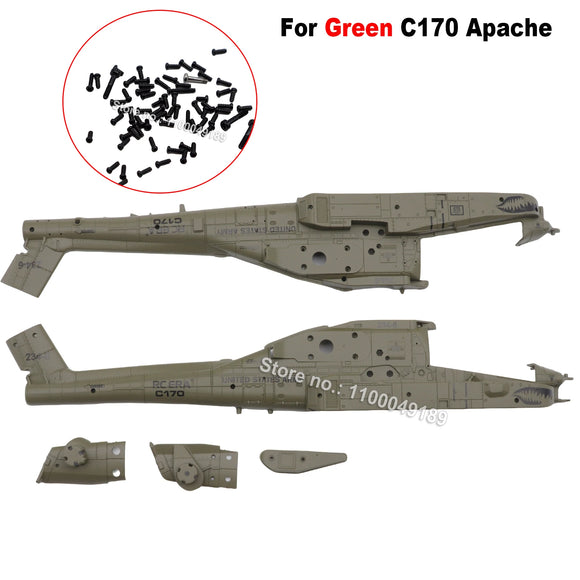 RC ERA C170 AH-64 Apache RC Helicopter Spare Parts Painted Pilots Fuselage Main Blade Grip Tail Rotor Landing Skid image 3