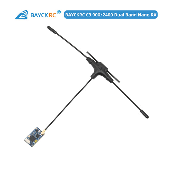 BAYCKRC C3 900 2400 Dual Band RX TCXO ExpressLRS ELRS Receiver Single Antenna Handles Multiple Frequencies 868/915/2.4Ghz