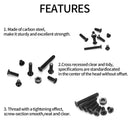 M3 Flat Head Machine Screws and Hex Nuts Kit, 380 Pcs Black Countersunk Head Phillips Screws Bolts Nuts Assortment Kit