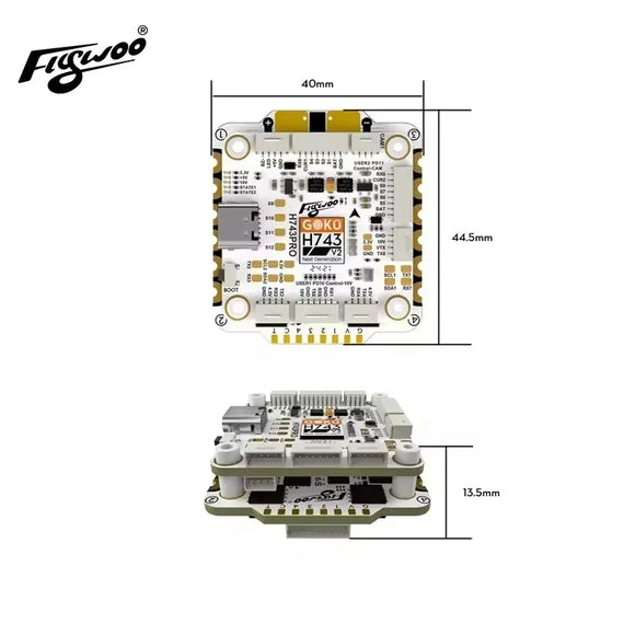 Flywoo GOKU H743 pro 32Bit Flight Controller 55A 128K 30x30 Stack with G55M AM32 4in1 ESC Plug&Play for Drone O4/O4 pro