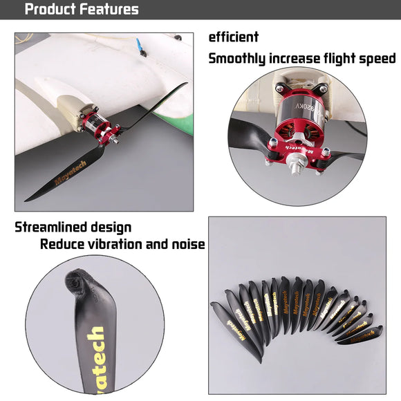 Mayatech 8MM Package for sale model aircraft metal folding propeller + folding nylon propeller fixed wing propeller clamp seat