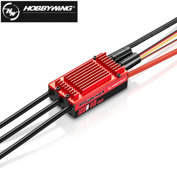 Hobbywing Hobbywing Skywalker 120A V2-UBEC 3-8S Brushless ESC 32-bit ARM M4 Chip With Reverse Brake For 3D Fixed Wing Airplane Accessories - ESC at ZoneFPV