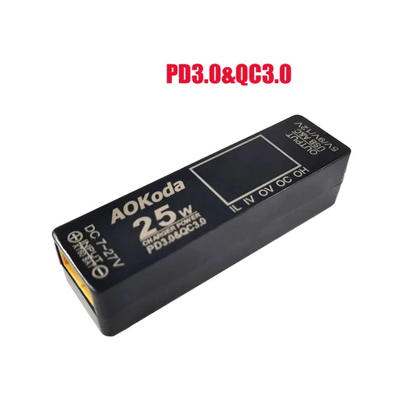 AOKoda XT60 to PD3.0 Lipo Battery Quick Charger Overload protection short circuit protection For Smartphone Tablet PC DIY Part