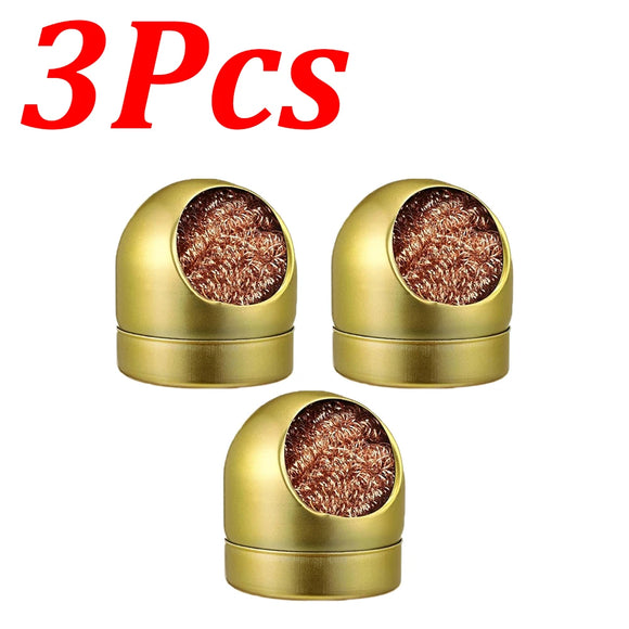 1-14Pcs Soldering Iron Tip Cleaner Desoldering Ball Cleaning Nozzle Tip Clean Brass Wire Sponge Copper Wire Cleaner Ball Tools